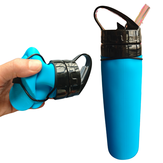 Foldable silicon water bottle