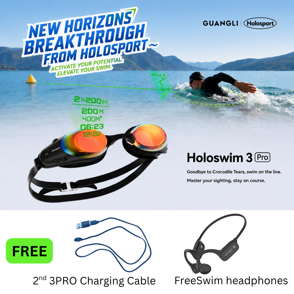 Smart Swim Goggles With Real-Time AR Performance Tracking – Rayofi