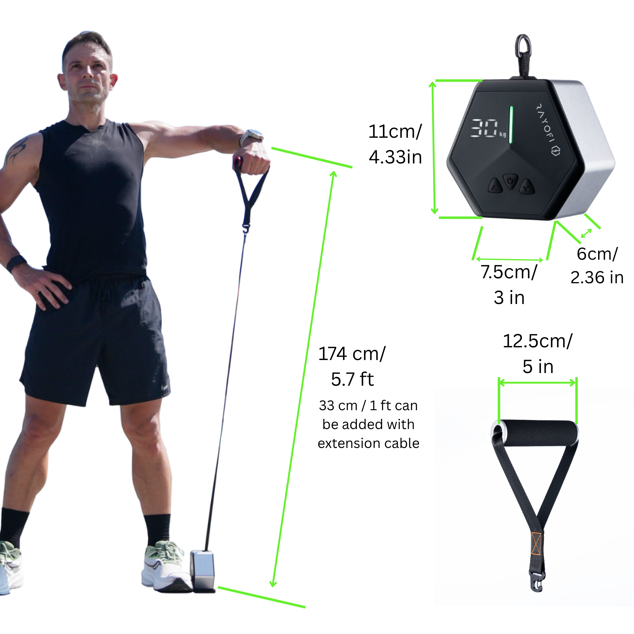 Rayofi Go-Tone™ Set de máquina de cable dual + paquete GymDock