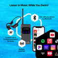 Load image into Gallery viewer, SWIMCOMM SET T6 & W25.  Waterproof bone conduction Bluetooth/Push-To-Talk receiver headset + radio push-to-talk transmitter. Bundle. FOR MUSIC AND FOR COACHING
