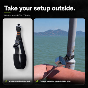 Extra Attachment Cable, and a Go-Tone anchored to a fixed pole with it