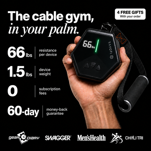 The cable gym in your palm, with four free gifts and centered press logos