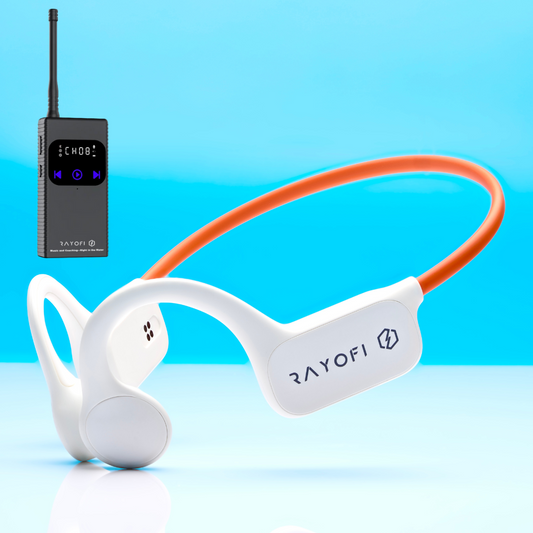 SWIMCOMM SET T6 & W25.  Waterproof bone conduction Bluetooth/Push-To-Talk receiver headset + radio push-to-talk transmitter. Bundle. FOR MUSIC AND FOR COACHING