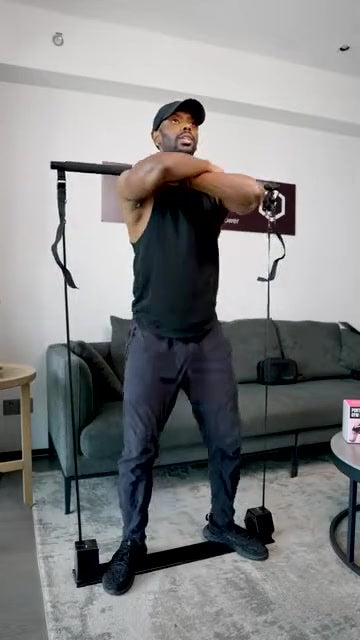 Front squat with the Go-Tone Pro bar setup